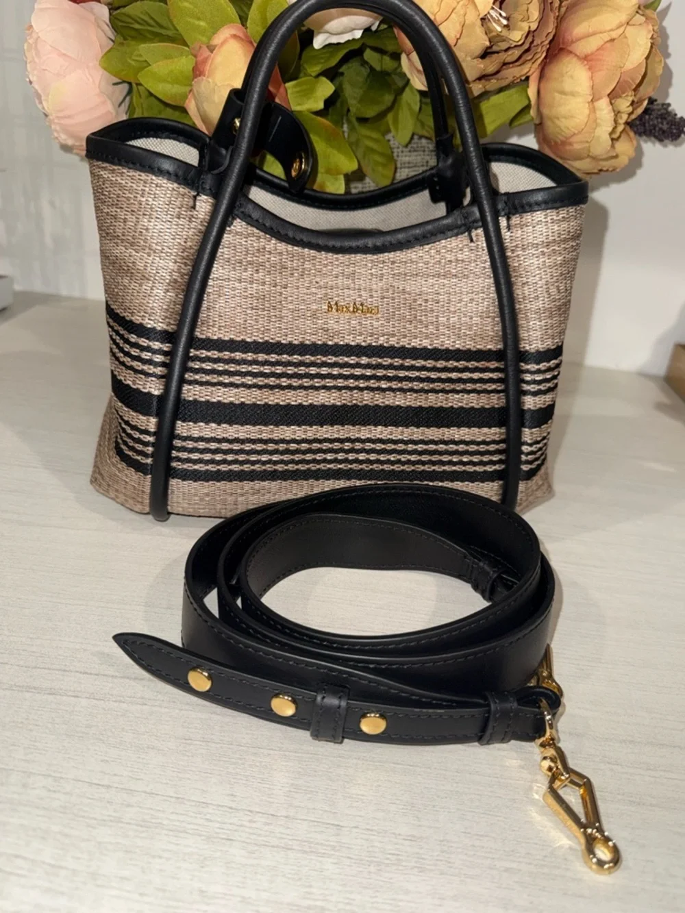 MaxMara Small Marine Bag in Jacquard